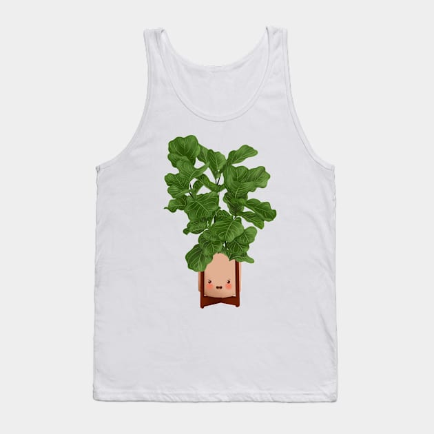 Cute Plant Illustration, Fiddle leaf Fig Illustration Tank Top by Gush Art Studio 1